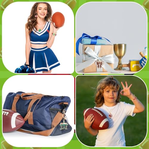 40Pcs/20 Pairs Football Charms for Jewelry Making | Assorted Sport Enamel Charm, Football Game Pendants, for Bracelet Necklace Earrings Keychains Making, DIY Crafts Accessories - style: Football
