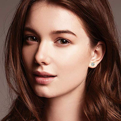 Top Plaza Stainless Steel Stud Earrings, CZ Earring Set for Women Men | Hypoallergenic Stud Earrings Round Cubic Zirconia Earrings Set of 5, 3mm-8mm Daily Studs - color: Gold