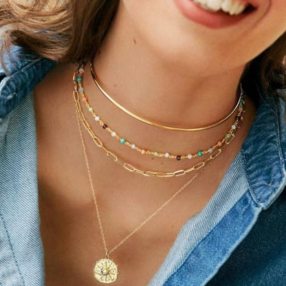 16.4 FT Gold PVD Plated Chains for Jewelry Making 4MM Paperclip Chain Link | Stainless Steel Gold Chain Bulk with Lobster Clasps Jump Rings for Women Men Necklace Making Supplies - color: Gold-5