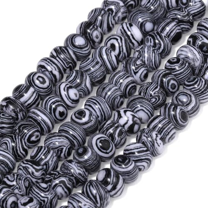 Songxi 5x8mm Natural Black and White Peacock Stone Rondelle Beads, 75PCS Spacer Round Loose Abacus Beads for Jewelry Making, Gemstone for Bracelet Necklace Earrings, Arts and Crafts - color: Black And White Peacock Stone