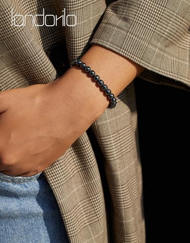 Natural Stone Beaded Bracelets for Men Women, 4mm 6mm 8mm | Healing Crystal, Protection Gemstone, Gift Packaging with Energy Card, Stretch Jewelry, Replacement Beads Included, 18 Stone - color: Hematite(Protection & Stabilization), size: 6mm