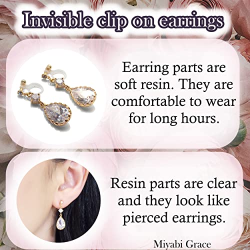 Dangle Silver Invisible Clip On Earrings for Women Not Pierced Gold Crystal Rhinestone Comfortable Hoop Fringe Long Chain Clip On Earrings - color: Chain Silver