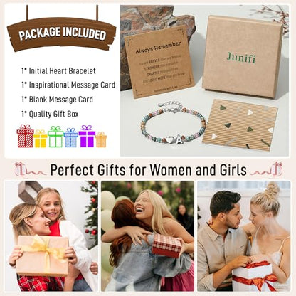Heart Initial Bracelets for Teen Girls, Teen Girl Gifts Trendy Stuff, Christmas Stocking Stuffers for Kids, Unique Gifts for Teenage Girls on Birthday Graduation - style: S