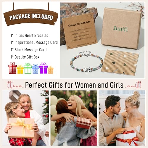 Heart Initial Bracelets for Teen Girls, Teen Girl Gifts Trendy Stuff, Christmas Stocking Stuffers for Kids, Unique Gifts for Teenage Girls on Birthday Graduation - style: C