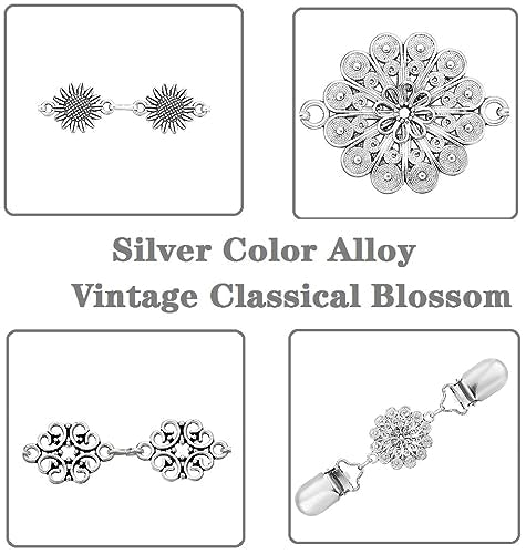 3 Styles Vintage Shirts Dresses Shawl Clips for Women Girls Retro Cardigan Collar Clips Brooch for Clothing - style: Style 4