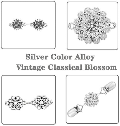 3 Styles Vintage Shirts Dresses Shawl Clips for Women Girls Retro Cardigan Collar Clips Brooch for Clothing - style: Style 4