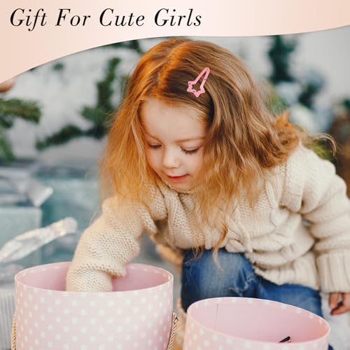 obeoby 82Pcs Colorful Snap Hair Clips for Girls Toddler kid Small Barrettes | Metal 5 Shapes Heart Star Butterfly Hair Pins, Cute Accessories for Baby Girl Toddler Kids, Birthday Back To School Gifts