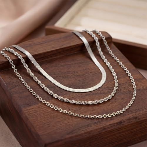 9-Piece Gold Tone Layered Chain Necklace Set for Women, Versatile Stackable Necklaces with Vertical Bar/Herringbone/Padlock Coin Charms, Trendy Boho Jewelry - style: TZY-003359