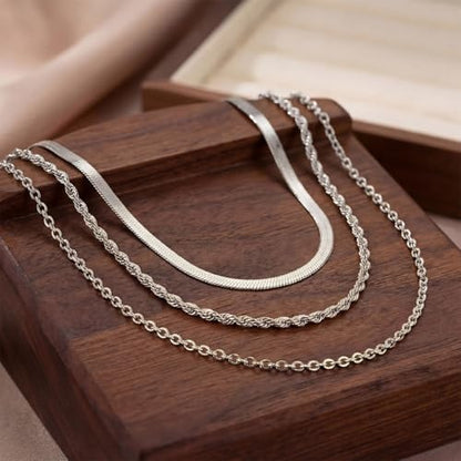 9-Piece Gold Tone Layered Chain Necklace Set for Women, Versatile Stackable Necklaces with Vertical Bar/Herringbone/Padlock Coin Charms, Trendy Boho Jewelry - style: TZY-003359