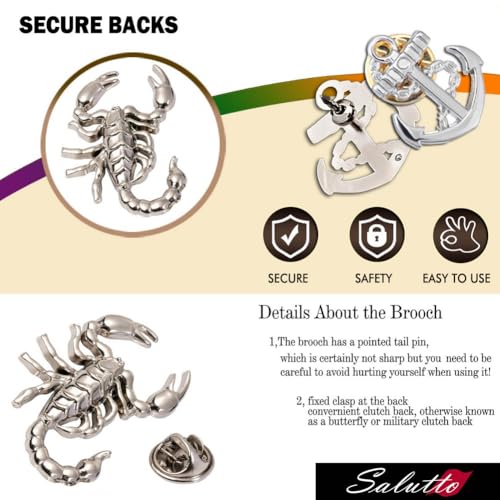 Boutonniere Suit Lapel Stick Brooch Pin - color: Scorpion