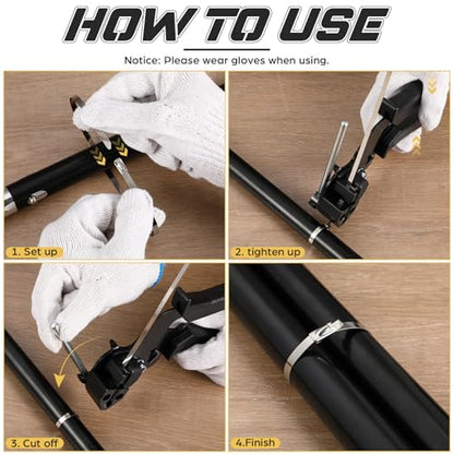 155 Pack Stainless Steel Cable Tie Gun Kit, 150 Pcs 6/8/11.8 Inch Metal Zip Ties (50 of Each), Adjustable Fastening and Cutting Tools for Fence, Chain Link Fence, Pipe, Industrial Use - size: 6/8/11.8 Inch