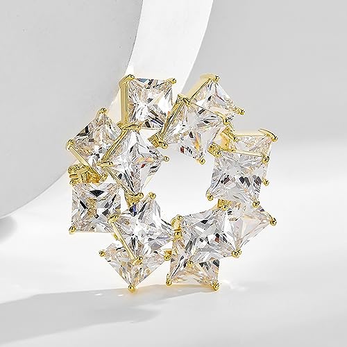 Brooches and Pins for Women Elegant Flower Pearl Brooches Costume Broches Jewelry Lady Christmas Pin for Women - style: Sparkling