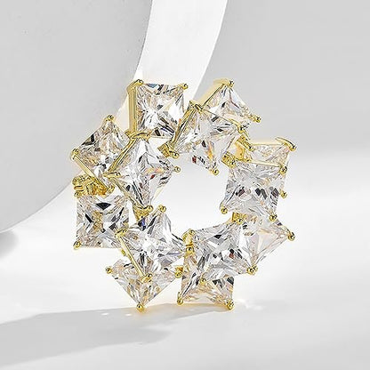 Brooches and Pins for Women Elegant Flower Pearl Brooches Costume Broches Jewelry Lady Christmas Pin for Women - style: Sparkling