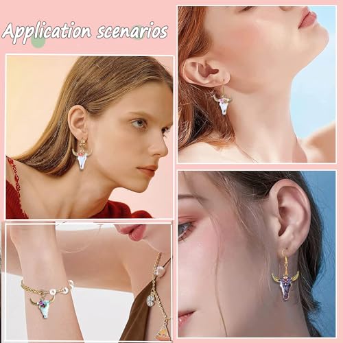 Cow Gold Plated Enamel Pendants Metal Animals Charms Pendant for Earrings DIY Jewelry Making Necklace Bracelet Keychain Craft Findings - color: A