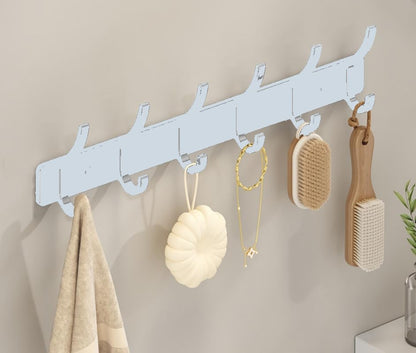 Necklace Holder Wall Hanging Organizer Stainless Steel Wall Mounted Jewelry Shelf with Hooks and Tray, Display Hanger for Kids, Girls and Women,6-White - color: 6-White