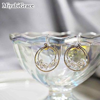 Dangle Silver Invisible Clip On Earrings for Women Not Pierced Gold Crystal Rhinestone Comfortable Hoop Fringe Long Chain Clip On Earrings - color: Hoop Gold