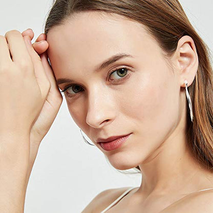Rose/White/18k Gold Plated Hoop Earrings Lightweight Hoop Earrings For Women Loop Earrings 1in 2in - color: White Gold, size: 50mm