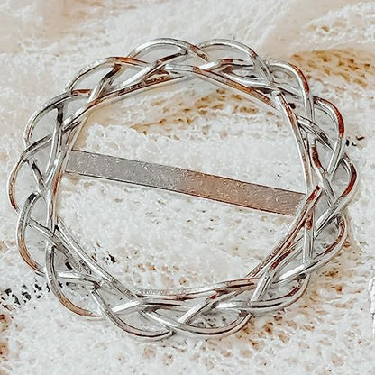Circle Scarf Ring – Handmade Pewter Scarves Holder Clip | Minimalist Round, Lightweight, American Made, Gift for Women