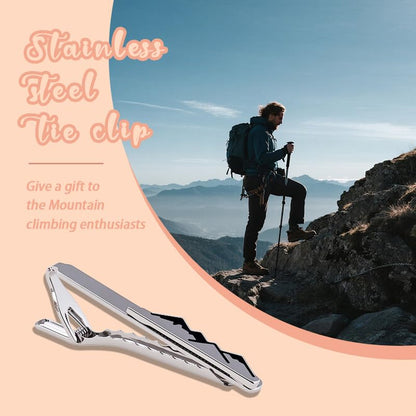 Mens Tie Clips for Husband Dad Boyfriend Birthday Christmas Gifts for Men Novetly Tie Clip for Skinny Ties Bar Clip - style: mountain