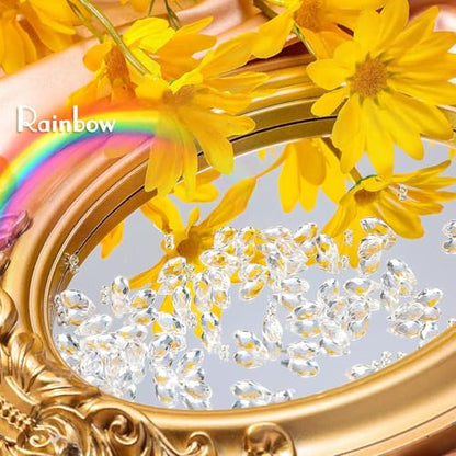 Hicarer 200 Pieces Teardrop Chandelier Crystal Pendants 6 x 12 mm Crystal Beads for Chandelier Jewelry Making DIY Project Earring Necklaces Bracelets (Clear) - color: Clear