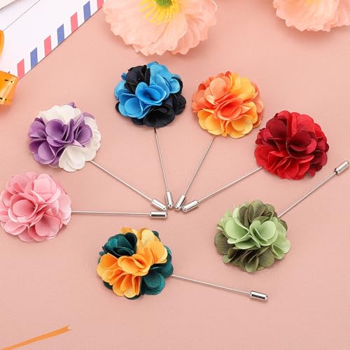 PATIKIL Flower Boutonnieres Pin, Lapel Pin for Men Camellia Flower for Suit Wedding Graduation Anniversary Graduation Outfit Accessories - color: White