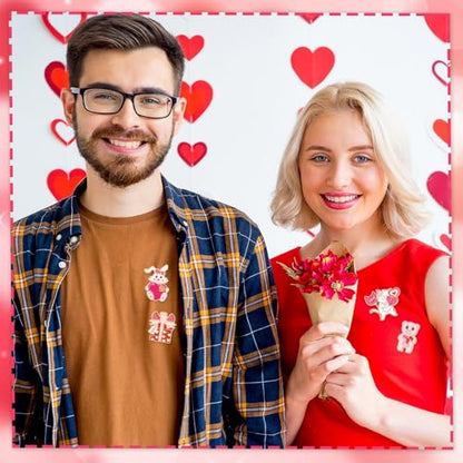 15 Pcs Valentine's Pins, Valentine's Day Lapel Pins Love Heart Enamel Backpack Brooch Badge Pin for Clothes Bags Hats Accessories Party Favors Gifts - style: Valentine's Pin