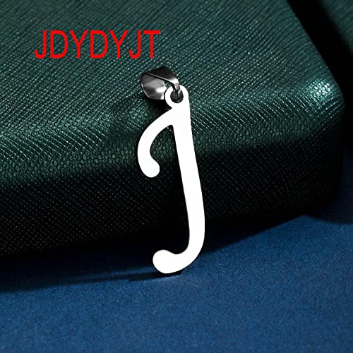 Stainless Steel Initial Letter Connector Charms Alphabet Pendant Diy Craft for Jewelry Making Necklaces Bracelets Keychain - color: Stainless Steel J