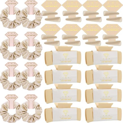 Bridesmaid Scrunchies Proposal Gifts 4.1 Inch Square Set of 8 Bachelorette Hair Claw Clips ideas Bridal Shower Gift for Wedding Party Favors (32pcs Champagne) - color: 32pcs Champagne