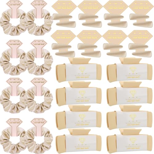 Bridesmaid Scrunchies Proposal Gifts 4.1 Inch Square Set of 8 Bachelorette Hair Claw Clips ideas Bridal Shower Gift for Wedding Party Favors (32pcs Champagne) - color: 32pcs Champagne