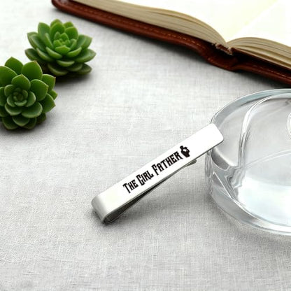 Girl Dad Gifts Girl Father New Dad Stainless Steel Tie Clip Pin Bar Birthday Gifts Christmas from Daughter Cool Stocking Stuffers Gift Valentines Day Fathers Day Gift Presents for Bonus Dads Stepdad