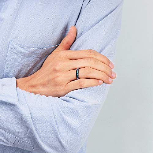 King Will 4mm 6mm 8mm Tungsten Carbide Wedding Band for Men Size 5-15 - color: A-4mm blue-purple