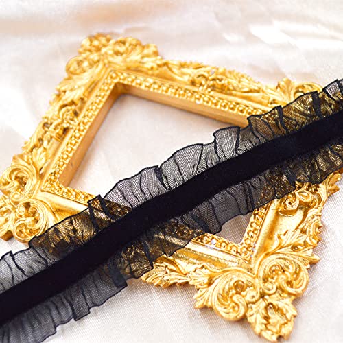 MOMOCAT Lace Choker Necklace for Women Bridal 90s Gothic Tatoo Choker Collar Kawaii Chocker Necklace Flower Ribbon Lolita Accessories - color: Black