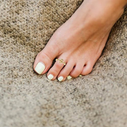 Staligue 20pcs Adjustable Toe Rings Set for Women Fingers Joint Tail Summer Beach Arrow Flower Open Rings Foot Jewelry - color: Gold-B