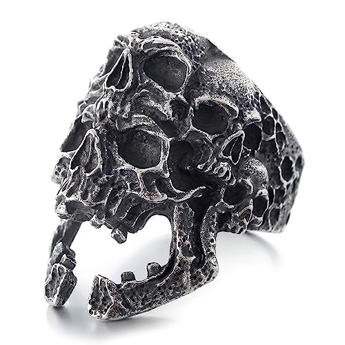 2023 Skull Ring Cool Evil Death Punk Rock Stainless Steel Rings Aly Style Jewelry - style: R972
