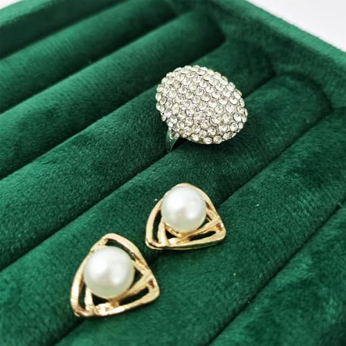 SCIKHETF Velvet Ring Earrings Studs organizer Tray Small Ring Insert Display Tray 5 Slots Stackable (Green) - color: Green