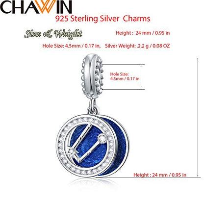 Zodiac Sign Charms for Charm Bracelets - 925 Sterling Silver Necklace Pendants, 12 Constellation/Horoscope Star Dangle - Dangling Birthstone Beads, Birthday Gifts for Women/Men. - color: Gemini (5.21～6.20)