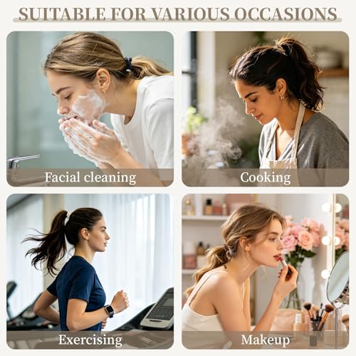 QIUTIMIY 10 Pcs No Damage Hair Ties Thick Hair Elastic Rubber Bands Hair Accessories Scrunchies Seamless for Women - color: Style 18