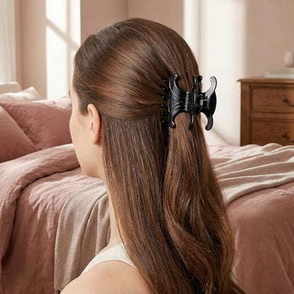 4Pcs Hair Clips for Women 4 Styles Small Medium Large Claw Clips for Thin Thick Curly Hair, Matte Rectangle Small Claw Clips for Thin/Medium Thick Hair, Hair Jaw Clip Nonslip (A) - style: A