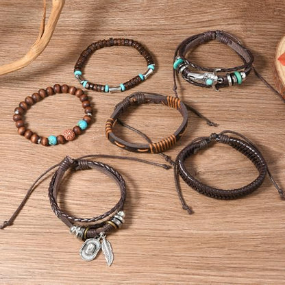 LOTSOF Western Turquoise Beaded Bracelet, Chic Stack Beaded Western Style for Country Concerts, Cowgirl Outfits & Boho Jewelry - color: 6 Cow Head Bracelet