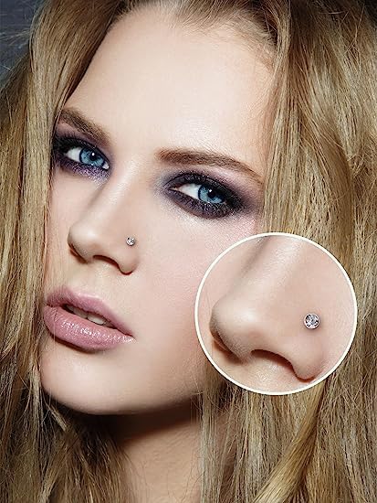 180Pcs 20G Surgical Stainless Steel Nose Rings Hoops Straight/L Shapes Nose Studs 2.0/2.5/3.0mm Cubic zirconia Hypoallergenic Nose Studs Silver Gold Rose Gold Black Rainbow Blue Lip Rings Nose Rings Piercing Jewelry Set for Women Men - style: A:Hoops &L S