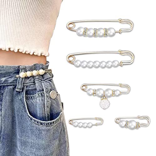 Fashion Pearl Brooch, Sweater Shawl Pearl Pin, Elegant and Fashionable | Enhance your Temperament, Suitable for a Variety of Occasions to Wear, White - color: White