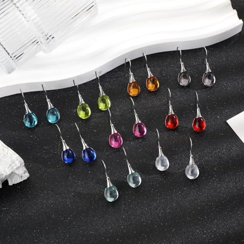 Ritach Teardrop Earrings for Women Trendy Sterling Silver Hypoallergenic Crystal Dangle Drop Earrings Set for Jewelry - color: A-9pairs