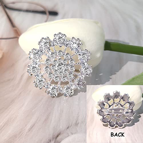 Yhsheen Rhinestone Brooches Crystal Brooch Pins, Pearl Crystal Wedding Bouquet kit Set (Silver-14pcs)… - color: Silver-14pcs