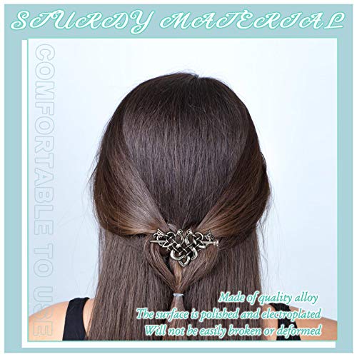WILLBOND 2 Pieces Viking Celtic Hair Clips Hairpins Viking Silver Hairs Stick Celtic Knot Jewelry Hair Clips for Ladies or Women - color: Traditional