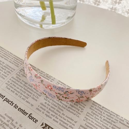 Headbands for Women Girls, 5 Pack Non Slip Wide Padded Headbands with Pearl & Floral Design - Fashion Headbands Trendy Hair Accessories