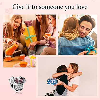MITSOKU 925 Sterling Silver Charms for Bracelets Necklaces Animal prototype Pendant Safety Chain Dangle Pendants Beads Christmas Day Charms Jewelry Gift for Women - style: Cartoon Mouse Headwear