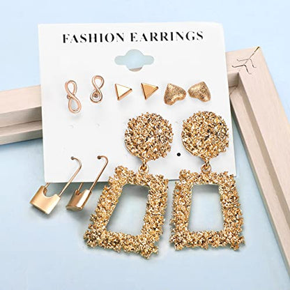 47 Pairs Trendy Boho Teardrop Geometric Acrylic Rattan Statement Dangle Drop Earrings for Christmas - style: B-47 Pairs Colorful Acrylic Earrings