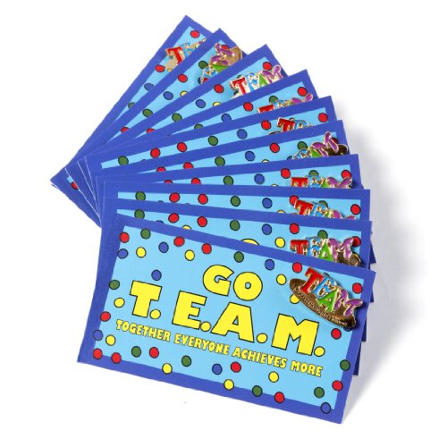 Trainers Warehouse GO T.E.A.M. Appreciation Cards with Lapel Pins – Employee, Teacher & Nurse Recognition Gifts – Teamwork Motivational Cards with “Success Through Teamwork” Pin – Set of 10