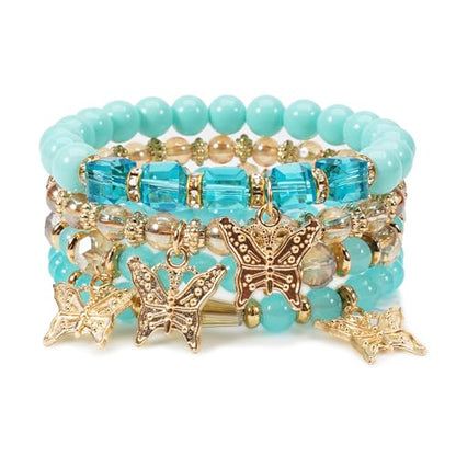 Boho Wooden Beads Bracelets Bohemian Bracelet Stack for Men Women Wood Beaded Bracelet Set - color: O
