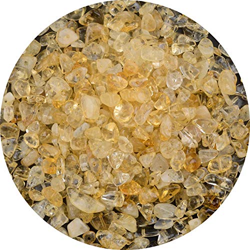 Natural Chip Stone Beads Citrine 5-8mm About 400 Pieces Irregular Gemstones Healing Crystal Loose Rocks Bead Hole Drilled DIY for Bracelet Jewelry Making Crafting (5-8mm, Citrine) - color: Citrine